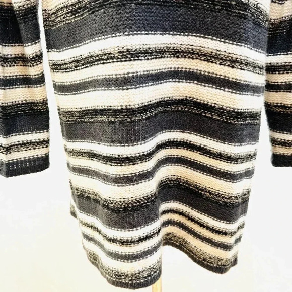 KENSIE Women Long Sleeve Open Front Long Gray Striped Cardigan Sweater Sz XS/S - Picture 6 of 12